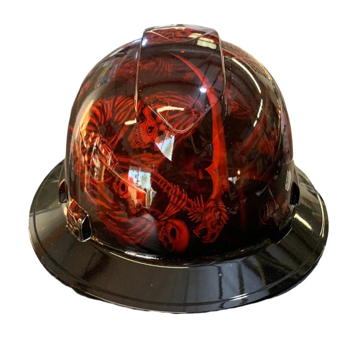 Hard Hat Ridgeline Full Brim Custom Red Reaper w/Black Brim Hydro Dipped