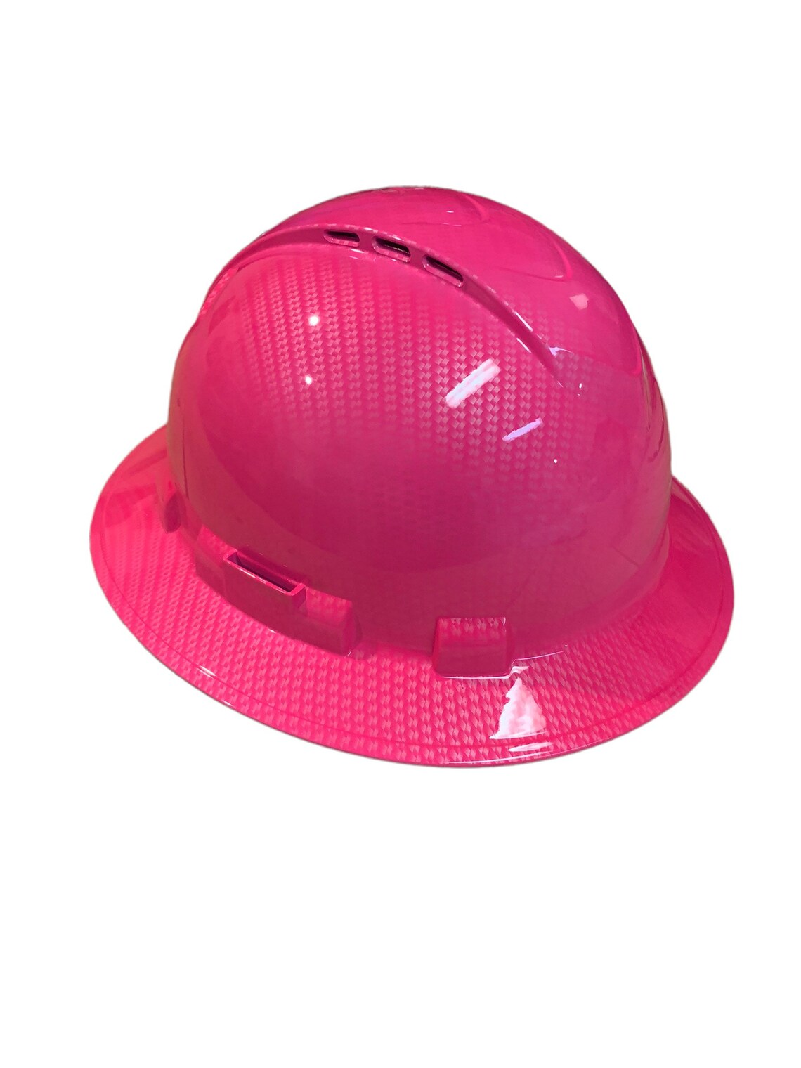 Custom Hard Hat Vented Hot Pink Carbon Fiber Hydro Dipped Full Brim Ridgeline