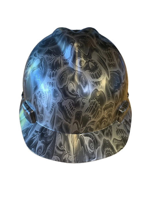 Hard Hat MSA V-Gard Cap Style Custom Hydro Dipped Negative Insanity Skulls