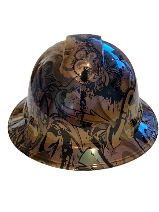 Custom Hard Hat Tarnished Graffiti Full Brim Ridgeline