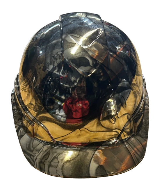 Hard Hat Ridgeline Cap Style Custom Chrome Ace of Skulls Lady