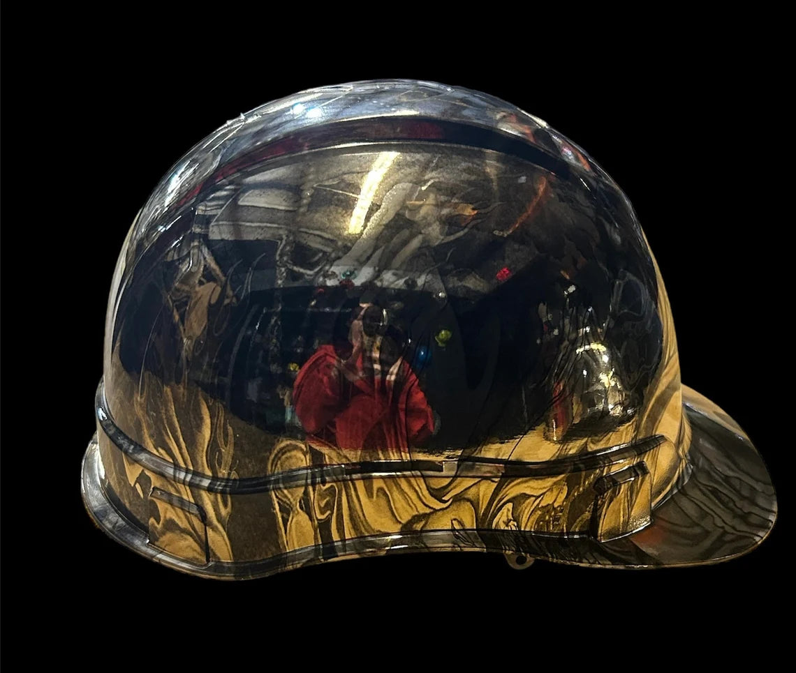 Hard Hat Ridgeline Cap Style Custom Chrome Ace of Skulls Lady