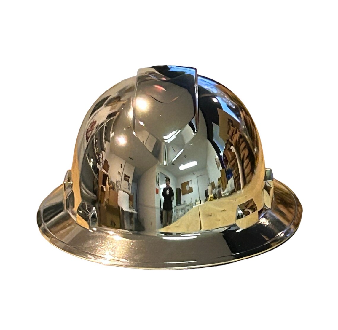 Custom Ridgeline Full Brim Hard Hat Vented Chrome