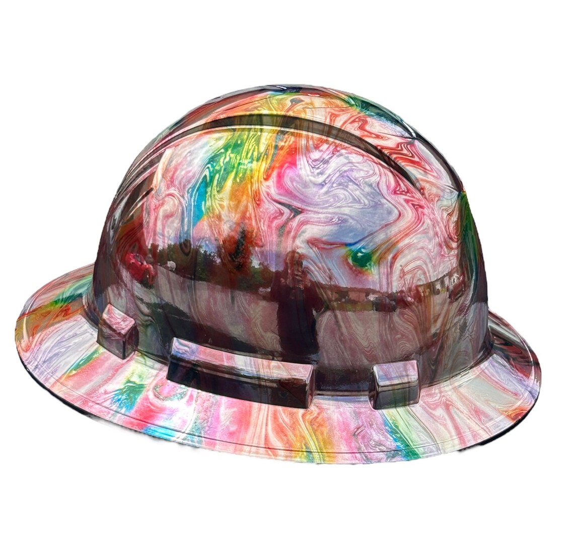 Custom Ridgeline Full Brim Hard Hat Chrome Slick Neon