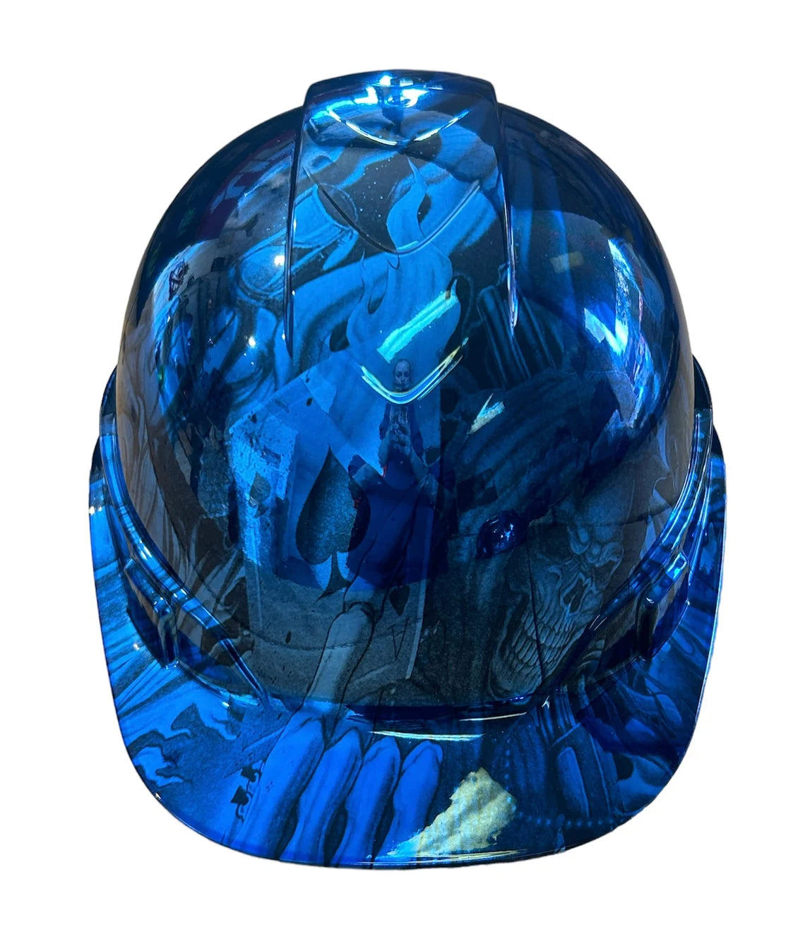 Hard Hat Ridgeline Cap Style Custom Chrome Kandy Blue Ace of Skulls