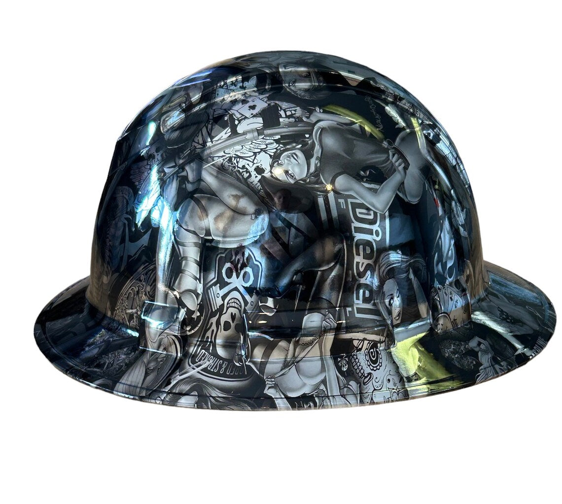 Custom Ridgeline Full Brim Hard Hat Chrome Naughty Boy