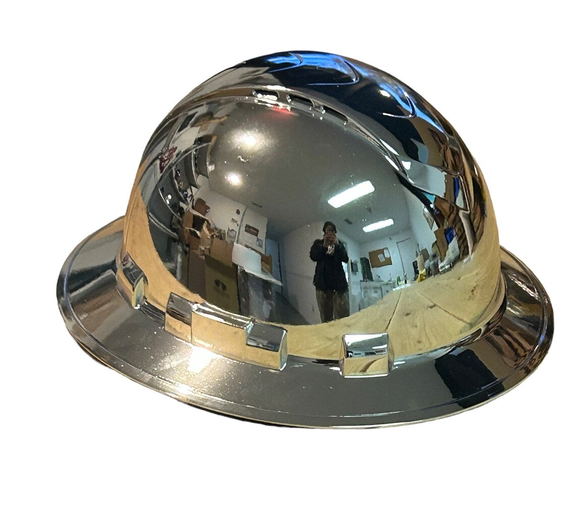 Custom Ridgeline Full Brim Hard Hat Vented Chrome