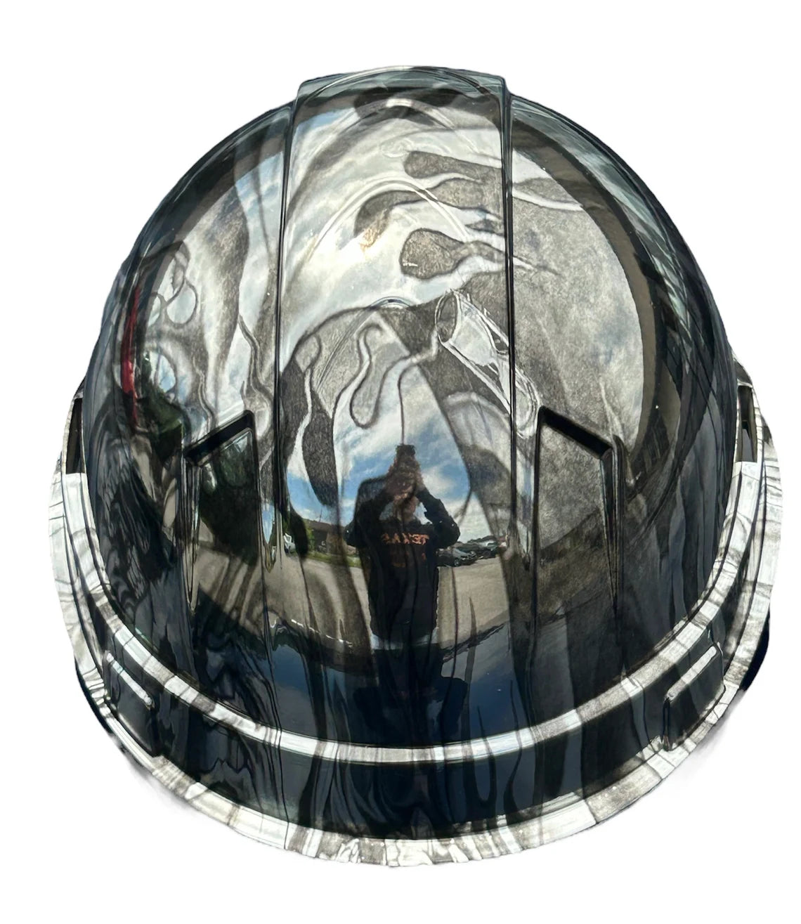 Hard Hat Ridgeline Cap Style Custom Chrome Ace of Skulls