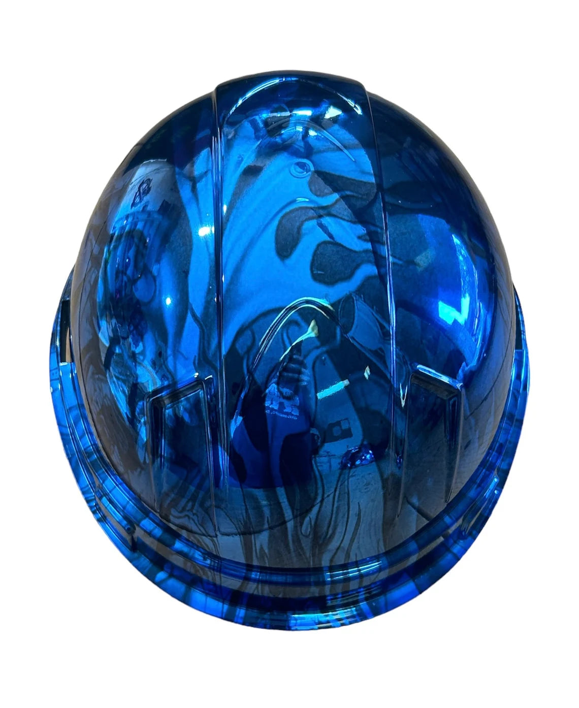 Hard Hat Ridgeline Cap Style Custom Chrome Kandy Blue Ace of Skulls