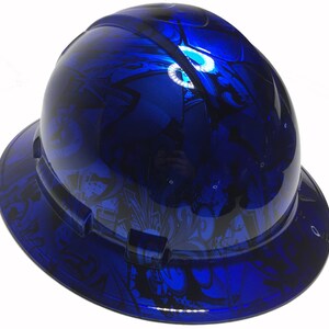 Custom Hard Hat Ridgeline Full Brim Kandy Blue Graffiti