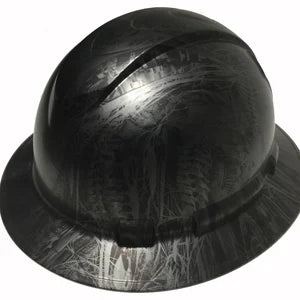 Custom Hard Hat Metallic Graphite Bio Mechanical Full Brim Ridgeline