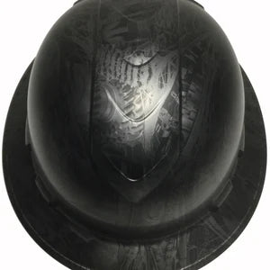 Custom Hard Hat Metallic Graphite Bio Mechanical Full Brim Ridgeline