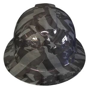 Hard Hat Ridgeline Full Brim Custom Slate Gray Midnight American Flags