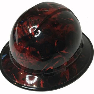 Custom Hard Hat Ridgeline Full Brim Red Turbos & Pistons