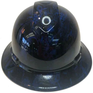 Custom Hard Hat Blue Gambler Ridgeline Full Brim