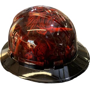 Hard Hat Ridgeline Full Brim Custom Red Reaper w/Black Brim Hydro Dipped