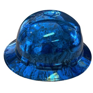 Custom Ridgeline Full Brim Hard Hat Chrome Kandy Blue Naughty Boy