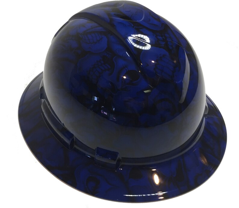 Hard Hat Ridgeline Full Brim Custom Blue Insanity Skulls