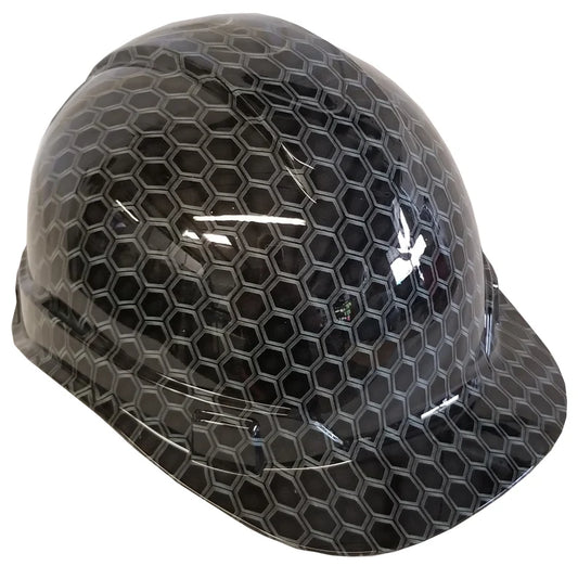 Hard Hat Ridgeline Cap Style Custom Gray Honeycomb Hex