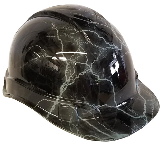 Hydro Dipped Hard Hat Ridgeline Cap Style Custom Gray Lightning