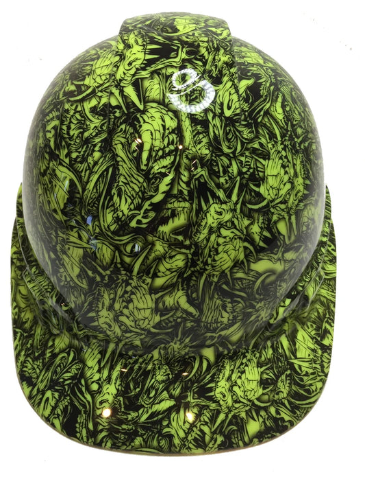 Custom Hard Hat Hi Vis Green Dragons Ridgeline Cap Style