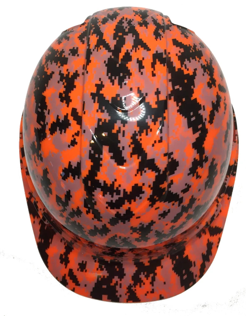 Hard Hat Ridgeline Cap Style Custom Hi Vis Orange Digital Camo