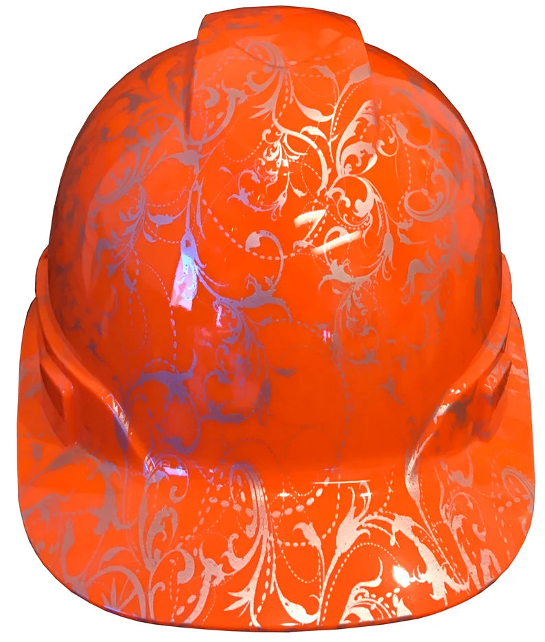 Hard Hat Ridgeline Cap Style Hi Vis Orange Lilies Hydro Dipped