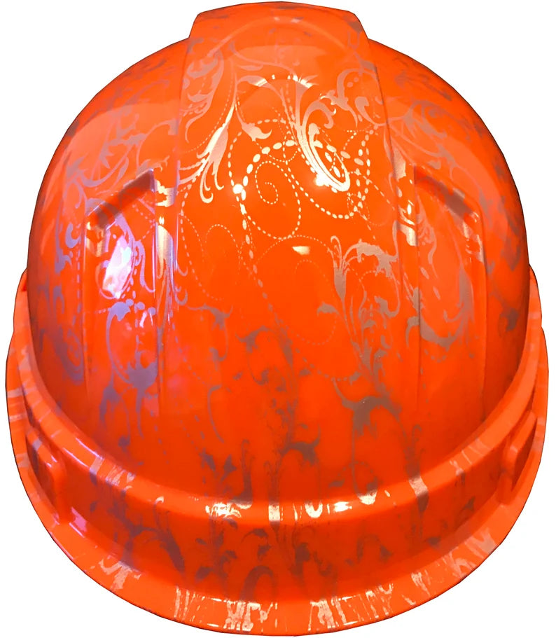 Hard Hat Ridgeline Cap Style Hi Vis Orange Lilies Hydro Dipped