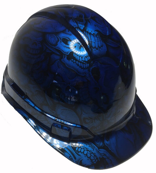 Custom Hard Hat Speedway Blue Insanity Skulls Cap Style Ridgeline