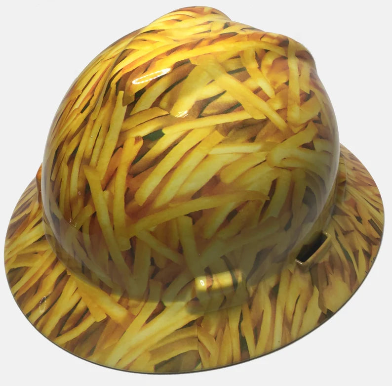 Custom Hard Hat MSA V-Gard Full Brim French Fries