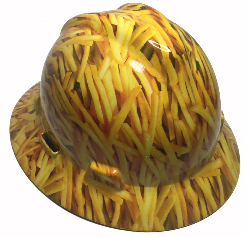 Custom Hard Hat MSA V-Gard Full Brim French Fries