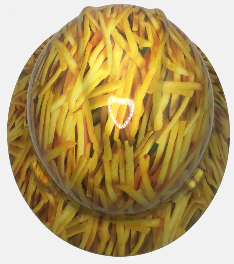 Custom Hard Hat MSA V-Gard Full Brim French Fries