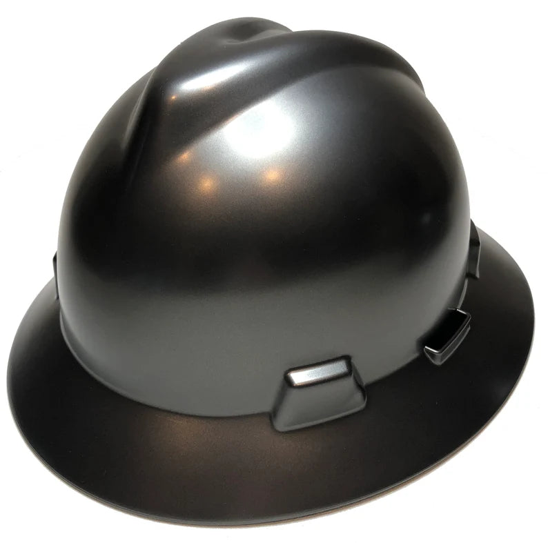 Custom Painted Metallic Graphite MSA V-Gard Full Brim