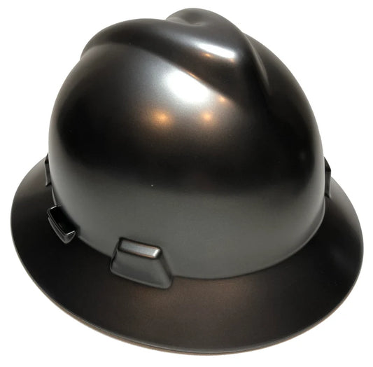 Custom Painted Metallic Graphite MSA V-Gard Full Brim