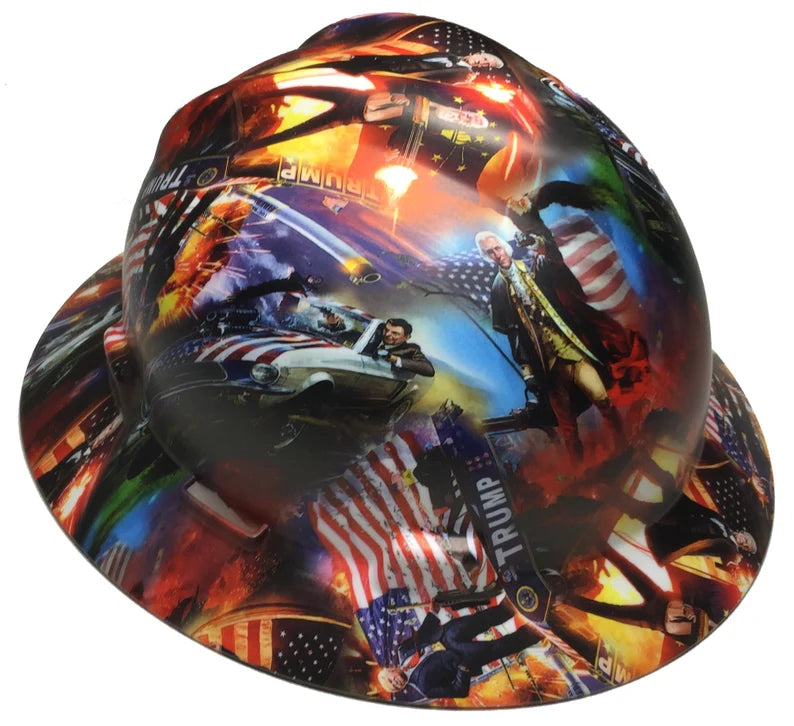 Custom Trump Hard Hat MSA V-Gard Full Brim