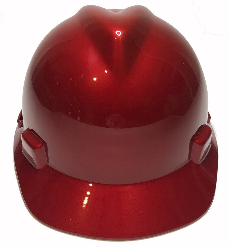 Custom Hard Hat Barcelona Red MSA VGard Cap Style