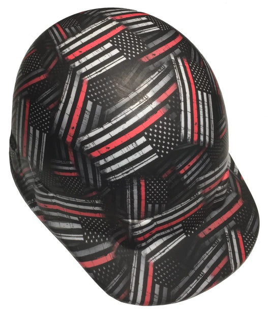 Hard Hat Pyramex SL Series Sleek Shell Cap Style Custom American Flag Thin Red Line