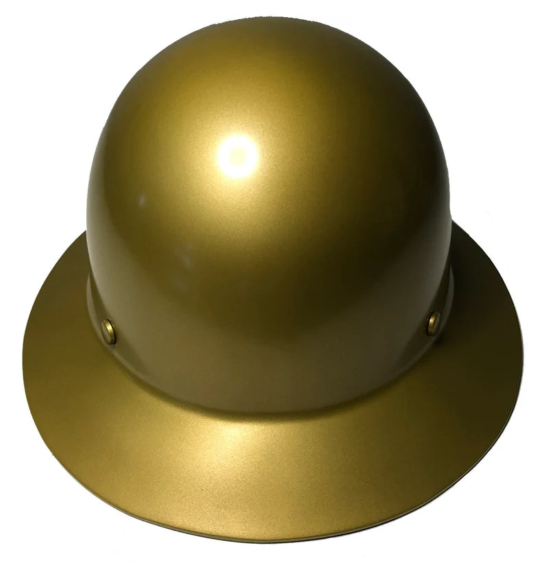 Custom Hard Hat Gold Metallic MSA SkullGard Full Brim