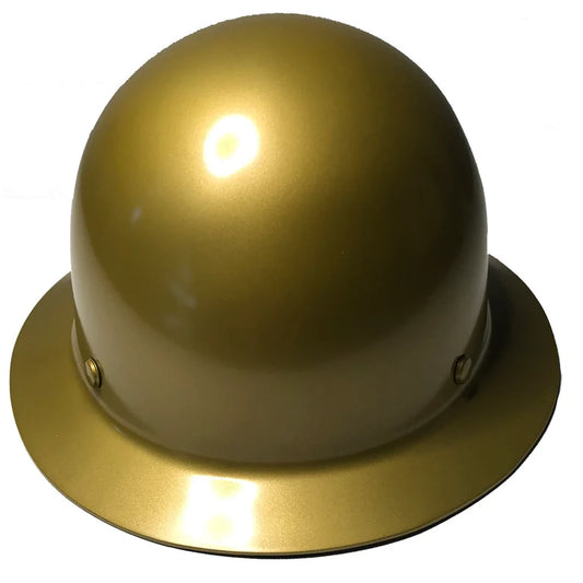 Custom Hard Hat Gold Metallic MSA SkullGard Full Brim