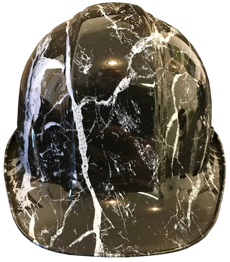 Hard Hat Pyramex SL Series Cap Style Custom Hydro Dipped Black Marble