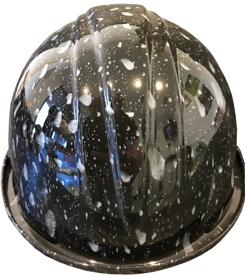 Custom Hydro Dipped Hard Hat SL Series Cap Style Custom Black Raindrops