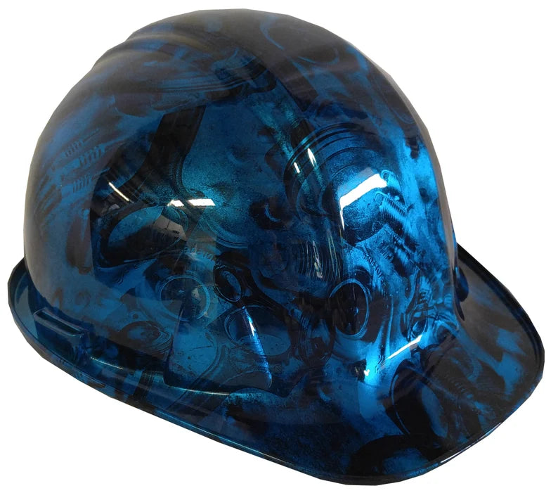 Custom Hard Hat Hydro Dipped Kandy Light Blue Turbos & Pistons SL Series Cap Style