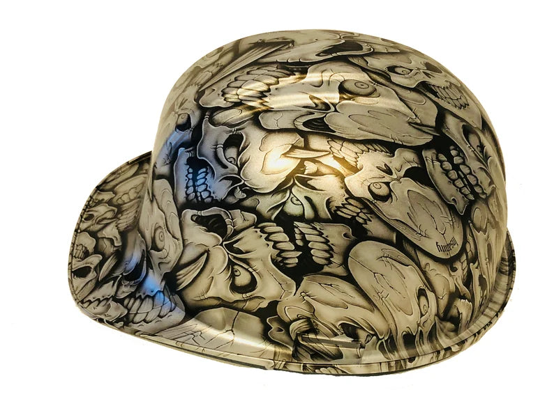 Hard Hat SL Series Cap Style Custom Hydro Dipped Silver Metallic Insanty Skulls