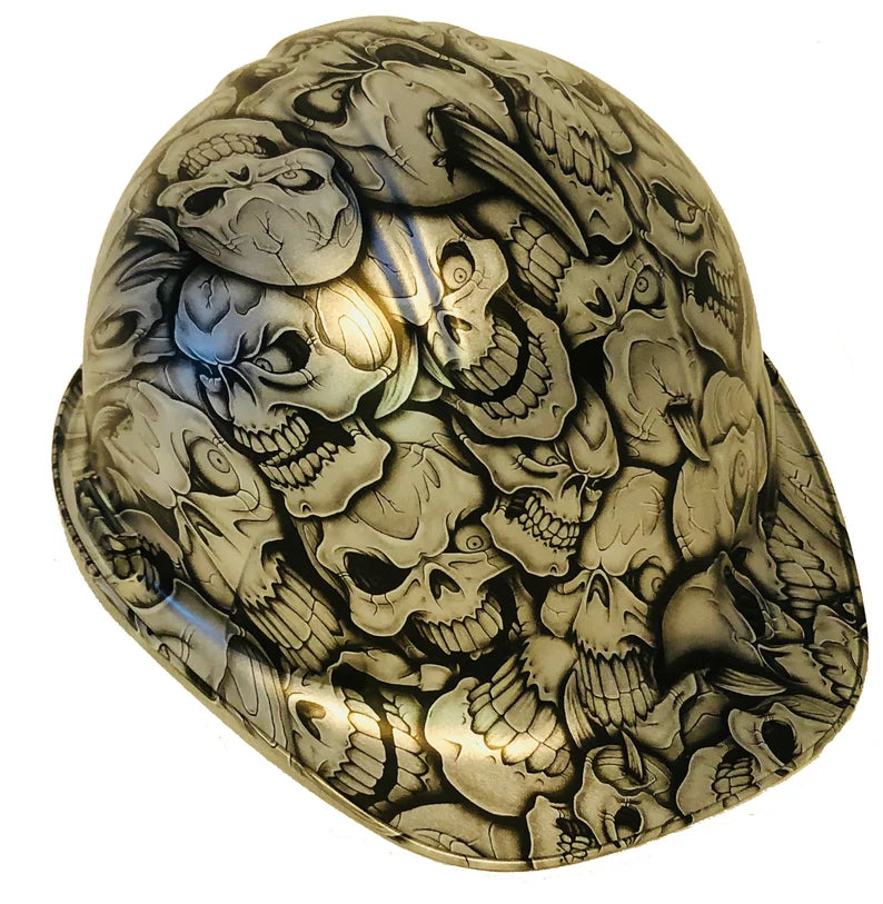 Hard Hat SL Series Cap Style Custom Hydro Dipped Silver Metallic Insanty Skulls