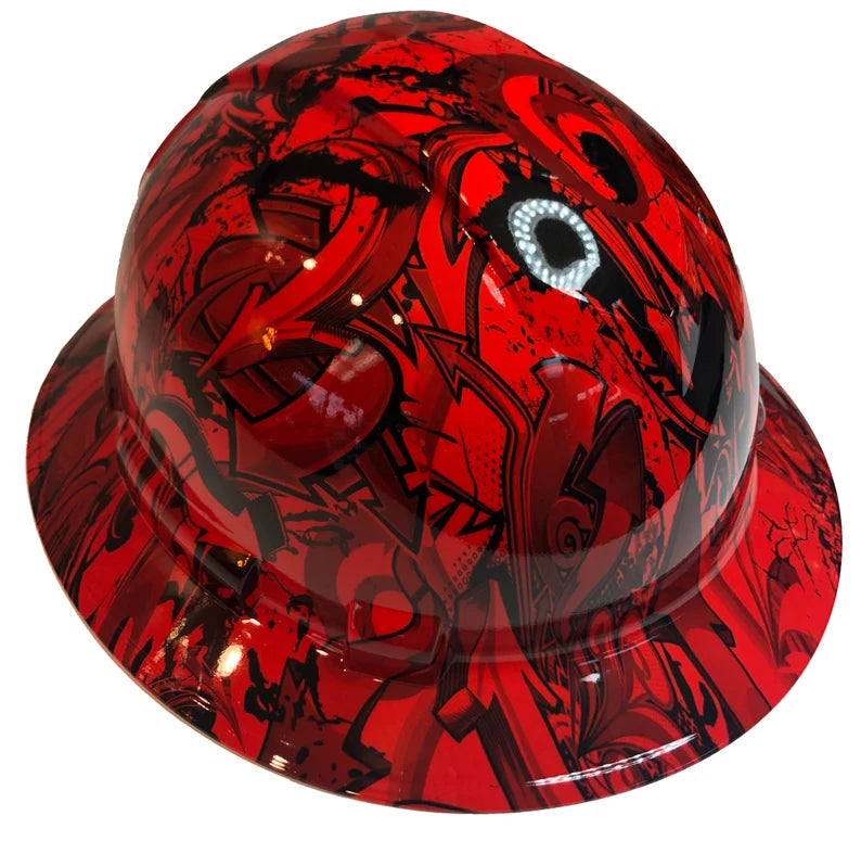 Hard Hat Ridgeline Full Brim Custom Red Graffiti