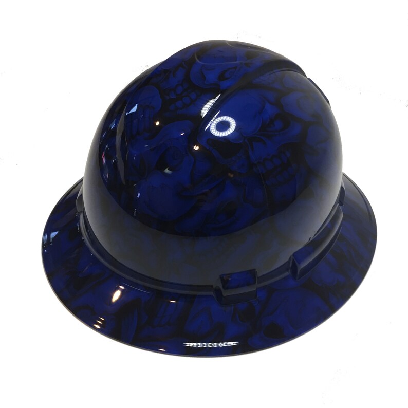 Hard Hat Ridgeline Full Brim Custom Blue Insanity Skulls