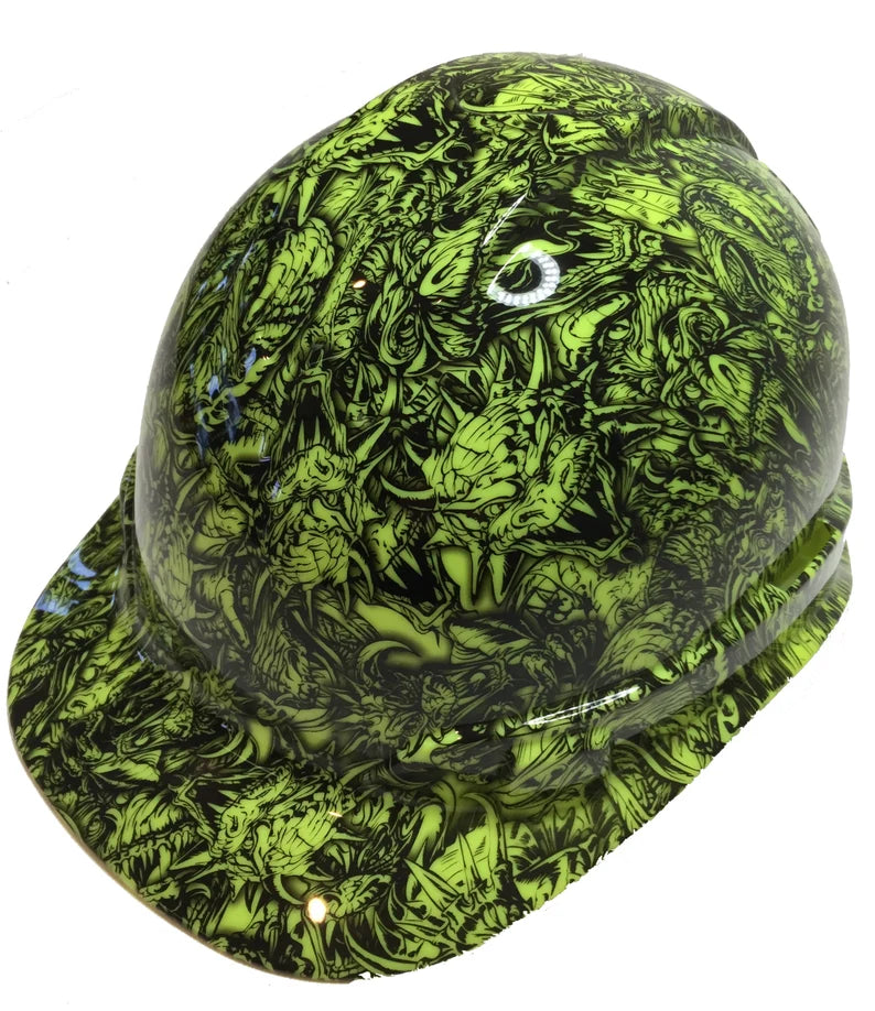 Custom Hard Hat Hi Vis Green Dragons Ridgeline Cap Style