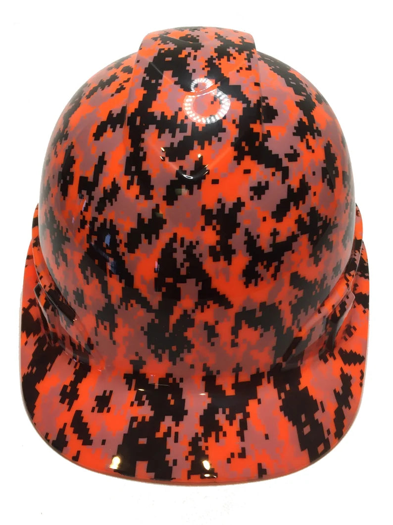 Hard Hat Ridgeline Cap Style Custom Hi Vis Orange Digital Camo