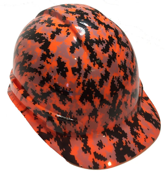 Hard Hat Ridgeline Cap Style Custom Hi Vis Orange Digital Camo