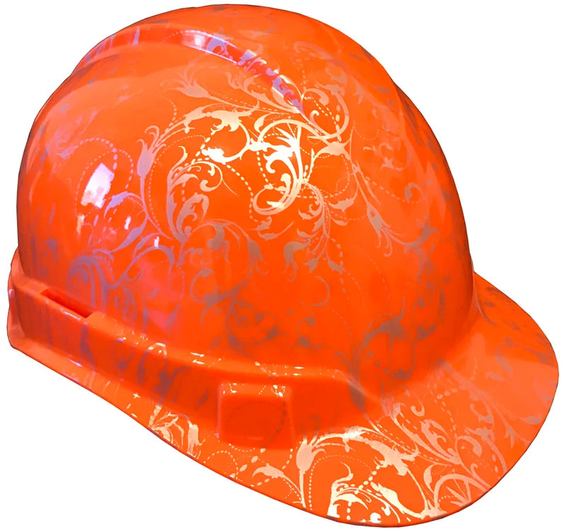 Hard Hat Ridgeline Cap Style Hi Vis Orange Lilies Hydro Dipped